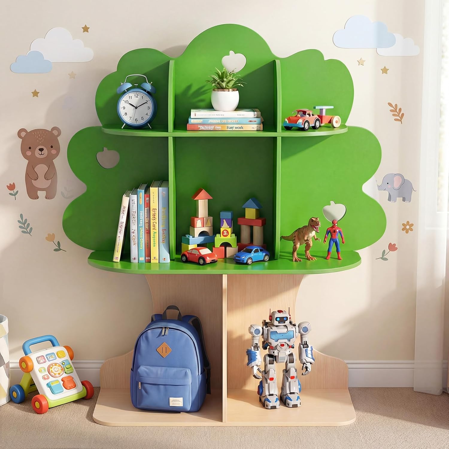 Montessori Shelf Toy - Kids Tree Bookshelf 3 Tier Montessori