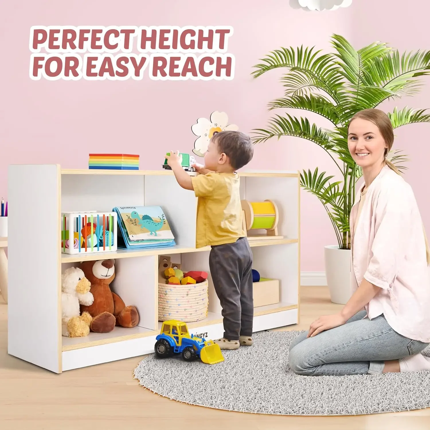 Montessori Shelf Toy - Toy Storage Organizer for Kids, 5-Compartment