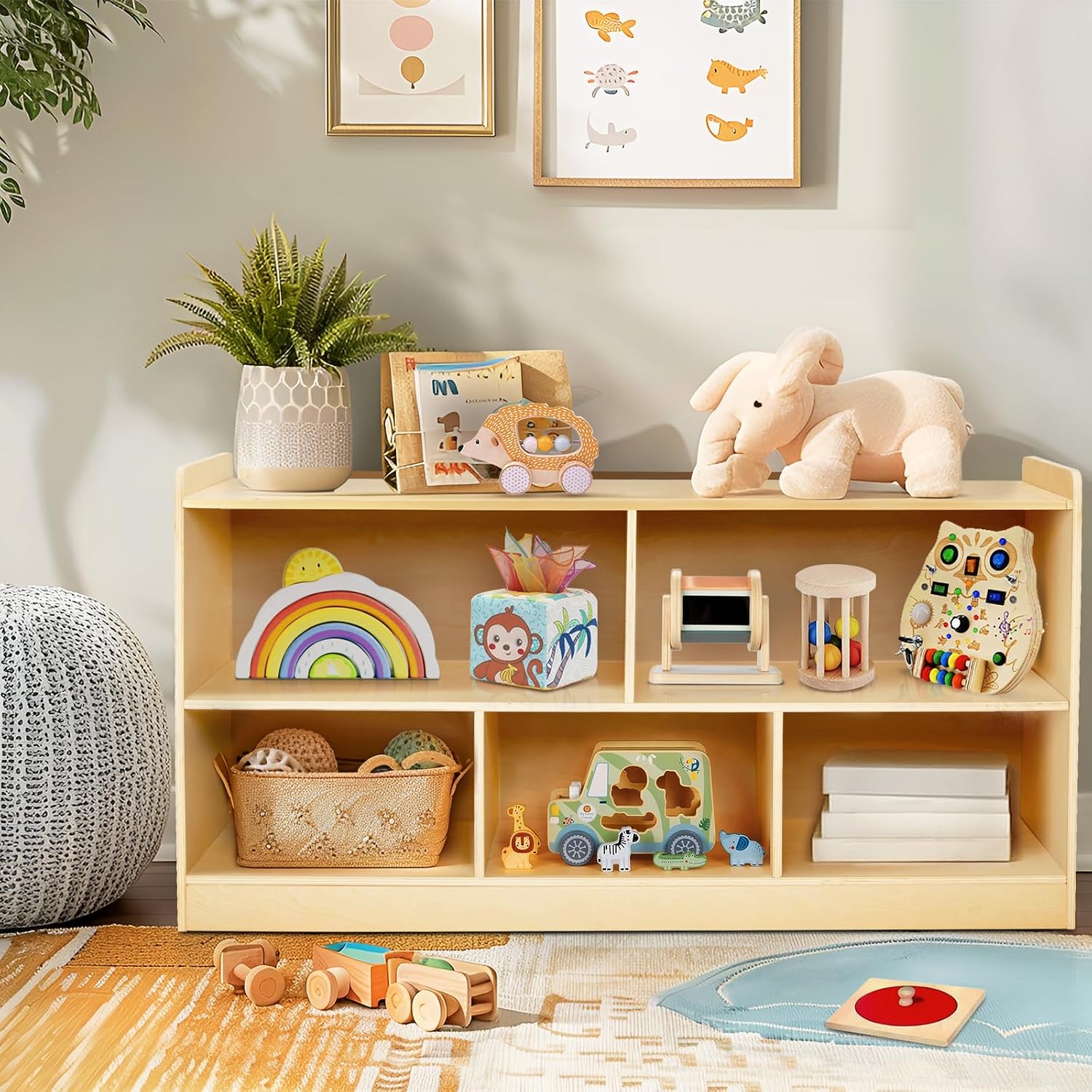Montessori Shelf Toy - Montessori Shelf Wooden Toy Storage Organizer