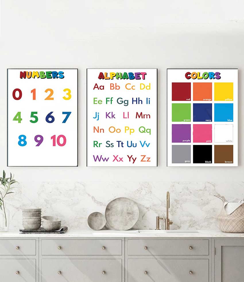 Kids Education Name - 1pc frameless Kids Educational Classroom Posters,