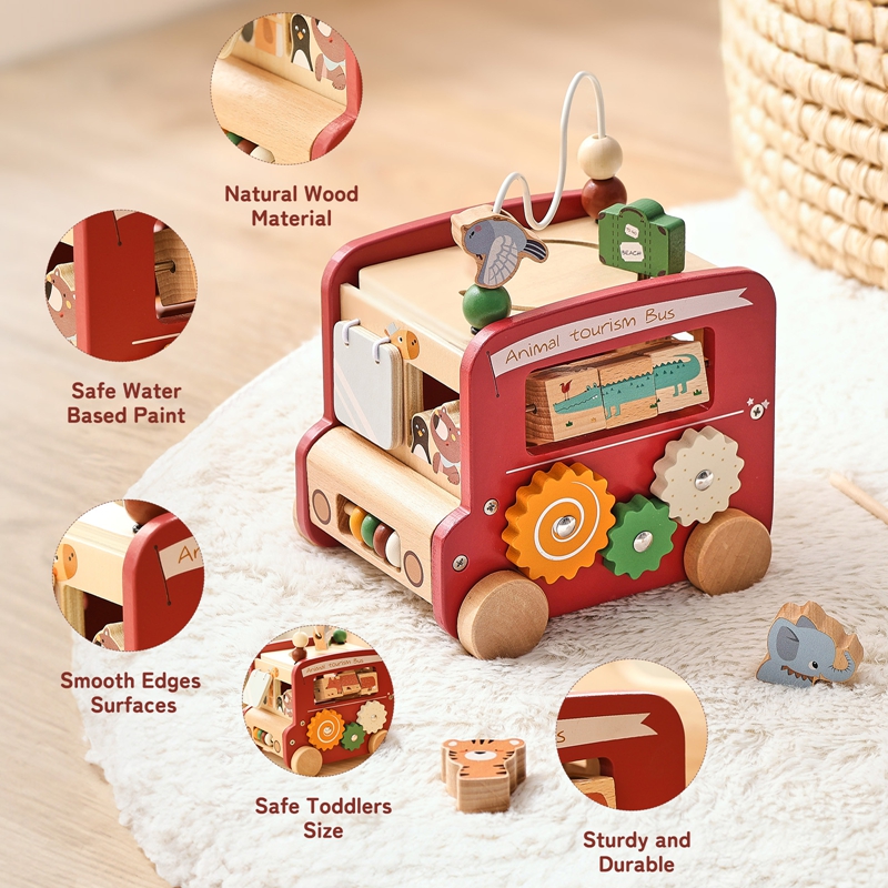 Wooden Bus Toy Custom Name Fre - đánh giá và giá Kids Education Name