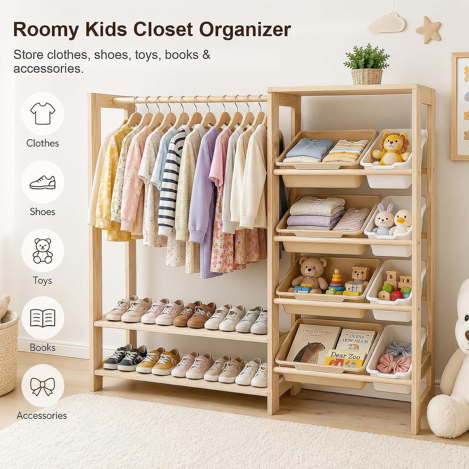 Montessori Kids Wardrobe and T - đánh giá và giá Montessori Shelf Toy