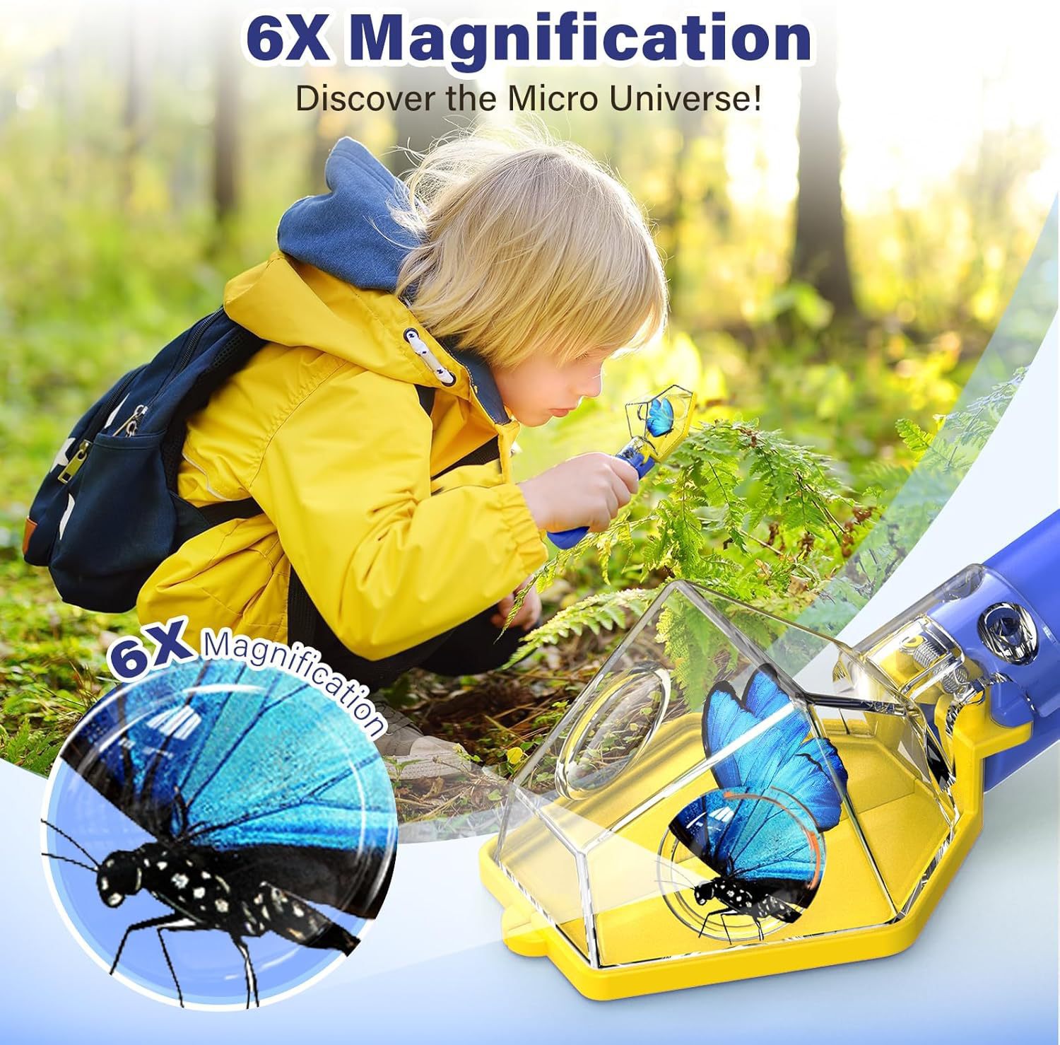 6X Magnifier Kids Bug Catcher, - đánh giá và giá Kids No Education